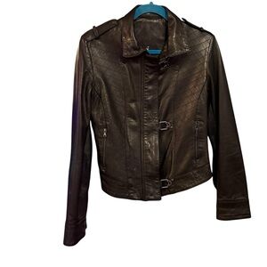 Vera Pelle Quilted Black Leather Jacket